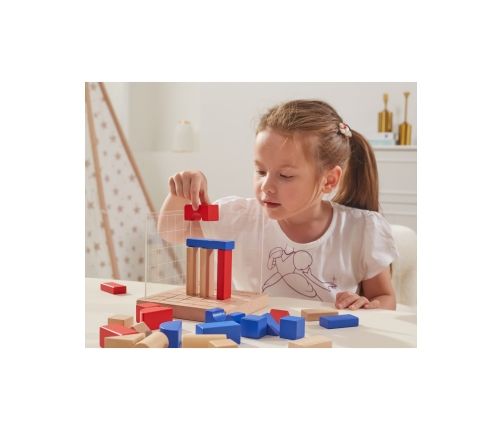 VIGA Drewniana Gra Budowanie Klocki 3D Montessori