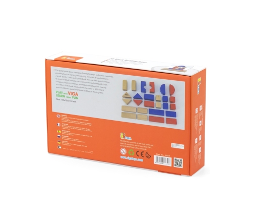 VIGA Drewniana Gra Budowanie Klocki 3D Montessori