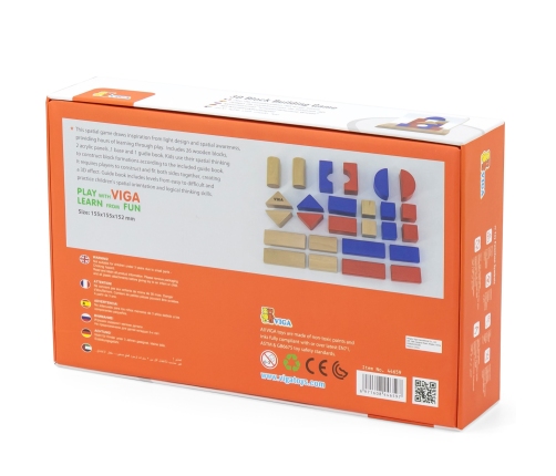 VIGA Drewniana Gra Budowanie Klocki 3D Montessori