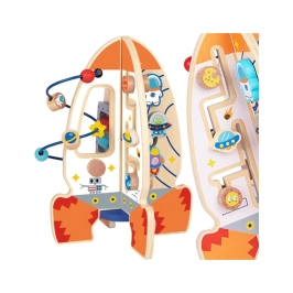 Tooky Toy Duża Drewniana Zabawka Edukacyjna Wielofunkcyjna Rakieta Tooky Toy Duża Drewniana Zabawka Edukacyjna Wielofunkcyjna Rakieta