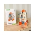 Tooky Toy Duża Drewniana Zabawka Edukacyjna Wielofunkcyjna Rakieta