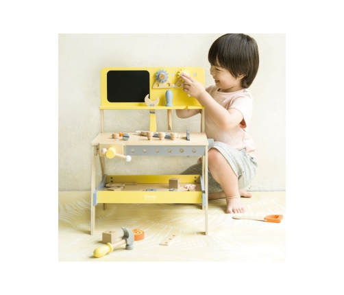 CLASSIC WORLD Drewniany Warsztat Narzędziowy z Tablicą Kredową 27 el.