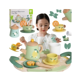 CLASSIC WORLD Drewniany Zestaw do Herbaty 14 el. CLASSIC WORLD Drewniany Zestaw do Herbaty 14 el.