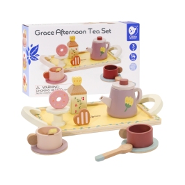 CLASSIC WORLD Drewniany Zestaw do Herbaty i Deserów 14 el. CLASSIC WORLD Drewniany Zestaw do Herbaty i Deserów 14 el.