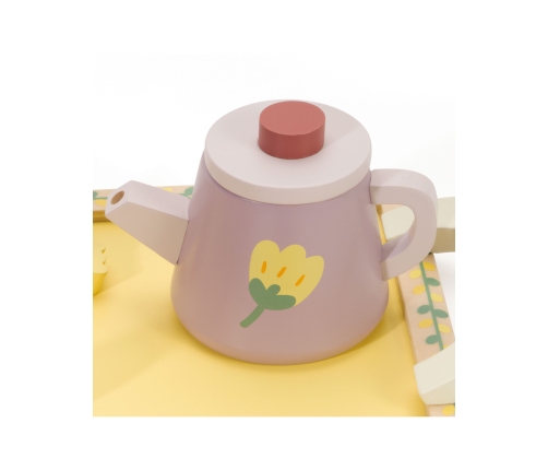 CLASSIC WORLD Drewniany Zestaw do Herbaty i Deserów 14 el.