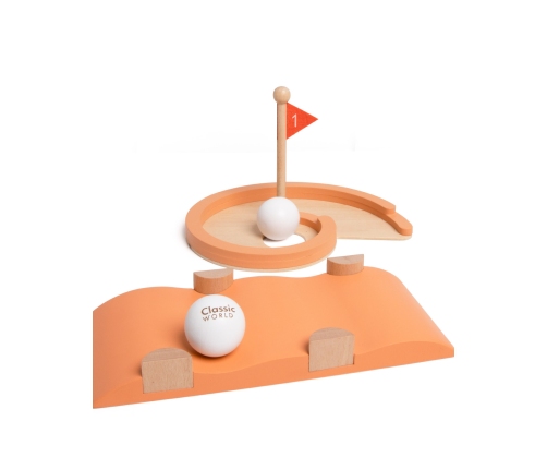 CLASSIC WORLD Drewniany Zestaw do Gry w Golfa Różne Przeszkody