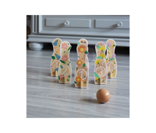 CLASSIC WORLD Wooden Bowling Game for Children 6 pcs + Ball