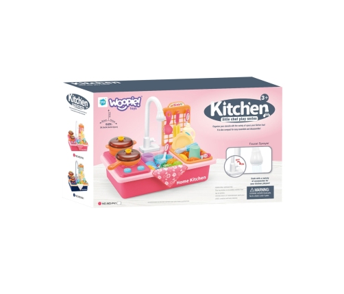 WOOPIE Zlewozmywak 2w1 Kuchnia dla Dzieci Różowa