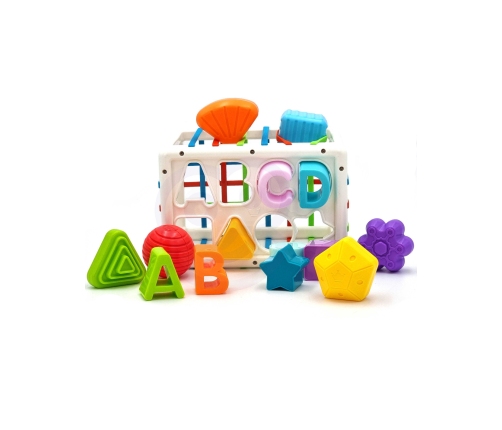 WOOPIE BABY Elastyczna Kostka Sensoryczna Sorter dla Dzieci Kolorowe Kształty Alfabet 15 el.
