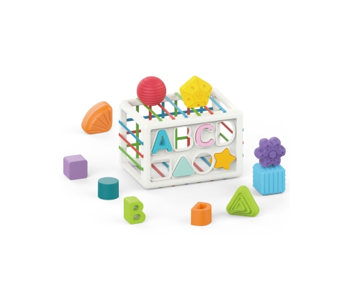 WOOPIE BABY Elastyczna Kostka Sensoryczna Sorter dla Dzieci Kolorowe Kształty Alfabet 15 el.