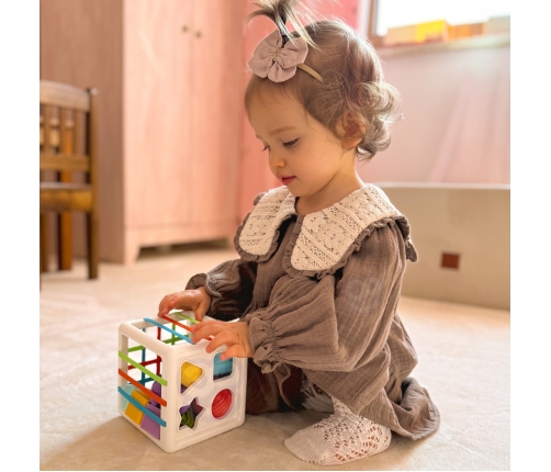 WOOPIE BABY Elastyczna Kostka Sensoryczna Sorter dla Dzieci Kolorowe Kształty 11 el.