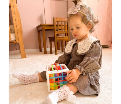 WOOPIE BABY Elastyczna Kostka Sensoryczna Sorter dla Dzieci Kolorowe Kształty 11 el.