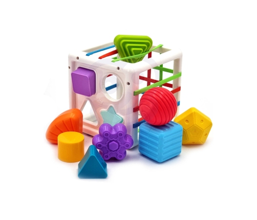 WOOPIE BABY Elastyczna Kostka Sensoryczna Sorter dla Dzieci Kolorowe Kształty 11 el.