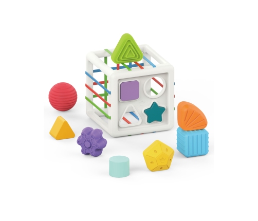WOOPIE BABY Elastyczna Kostka Sensoryczna Sorter dla Dzieci Kolorowe Kształty 11 el.