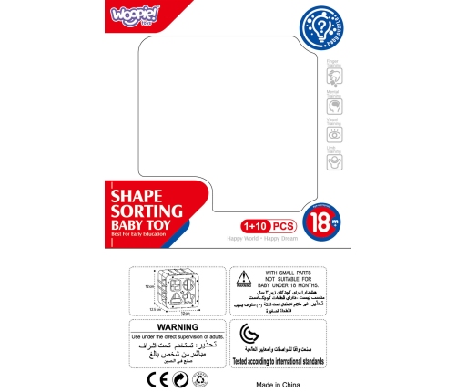 WOOPIE BABY Elastyczna Kostka Sensoryczna Sorter dla Dzieci Kolorowe Kształty 11 el.