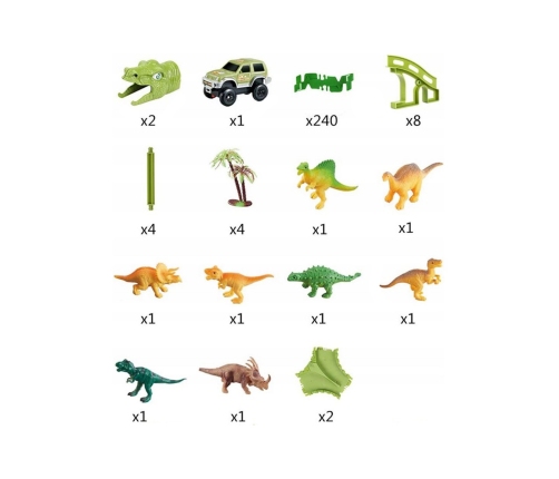 WOOPIE Tor Samochodowy XXL Dinozaury 240 el.