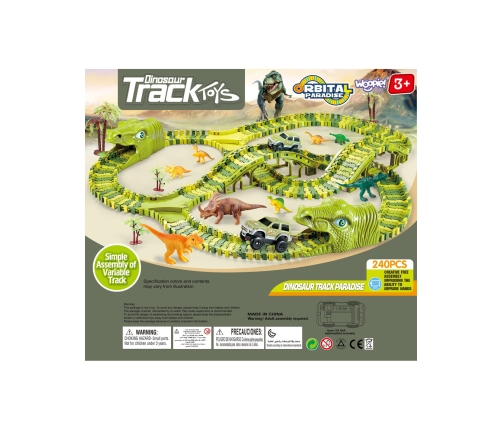 WOOPIE Tor Samochodowy XXL Dinozaury 240 el.