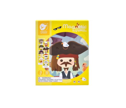 CLASSIC WORLD Układanka Magnetyczna Moda Zdjęcia Chłopcy 32 el.