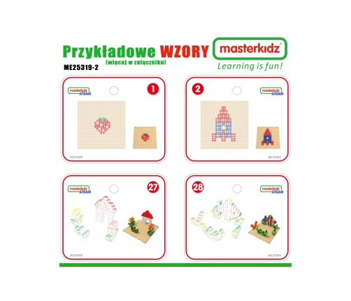 MASTERKIDZ Drewniany Stół Edukacyjny + AKCESORIA STEM WALL + 135 Klocków
