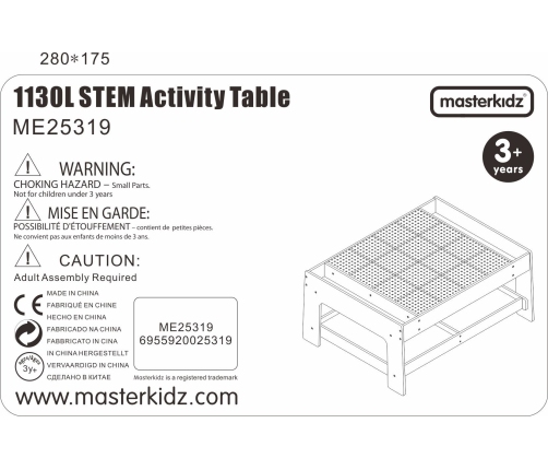 MASTERKIDZ Drewniany Stół Edukacyjny + AKCESORIA STEM WALL + 135 Klocków