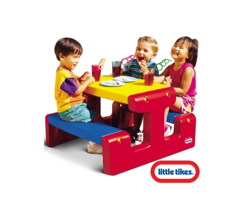 LITTLE TIKES Stół Stolik Piknikowy Czerwono Żółto Niebieski