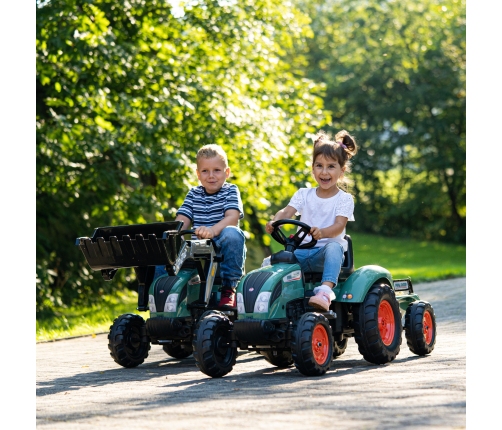 Traktors ar pedāļiem ar piekabi FALK Landini Green
