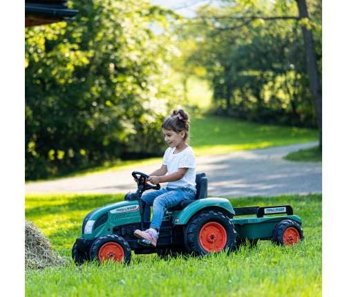 Traktors ar pedāļiem ar piekabi FALK Landini Green