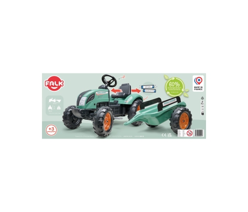 Трактор с педалями с прицепом FALK Landini Green