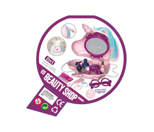 WOOPIE Toaletka dla Dziewczynki 2w1 Salon Piękności w Torebce Jednorożec