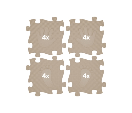 WOOPIE Mata Sensoryczna Ortopedyczna Puzzle Ręce i Nogi 16 el. - Kolor Beżowy