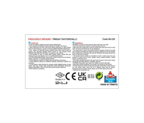 WOOPIE Bujak Wieloosobowy KROKODYL Huśtawka Równoważna