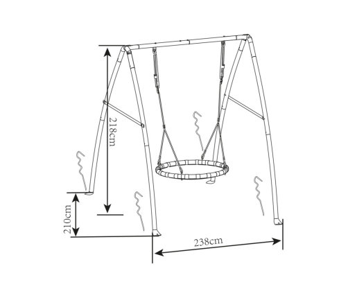 Axi Bocianie Gniazdo Huśtawka z Metalowym Stelażem dla Dzieci