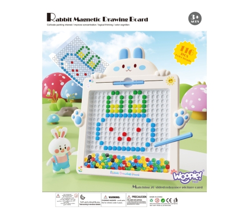 WOOPIE Tablica Magnetyczna dla Dzieci Montessori MagPad Królik