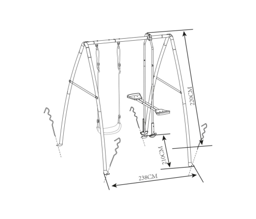 AXI Huśtawki Ogrodowe z Metalowym Stelażem dla Dzieci