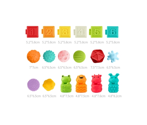 WOOPIE BABY Sensory Puzzles Squeeze Puzzle Sound Learning to Count 20 el.