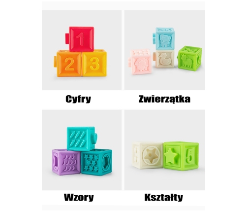 WOOPIE BABY Sensory Puzzles Squeeze Puzzle Sound Learning to Count 20 el.