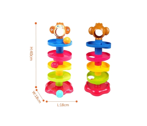 WOOPIE BABY Kulodrom Tor Kulkowy Zestaw Spirala + 3 Kulki