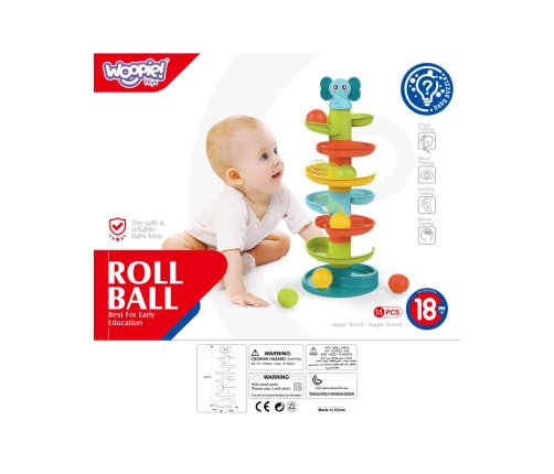 WOOPIE BABY Kulodrom Tor Kulkowy Zestaw Spirala + 3 Kulki