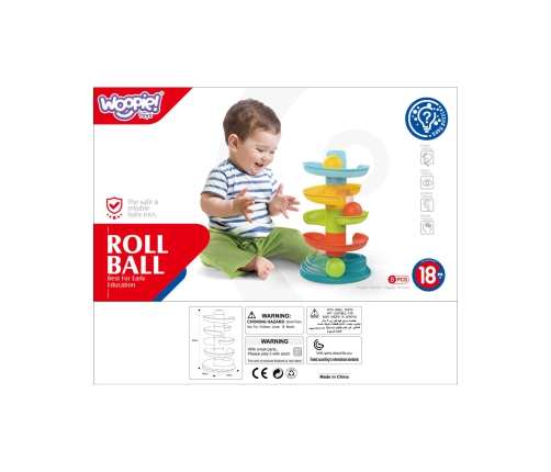 WOOPIE BABY Kulodrom Tor Kulkowy Zestaw Spirala + 3 Kulki