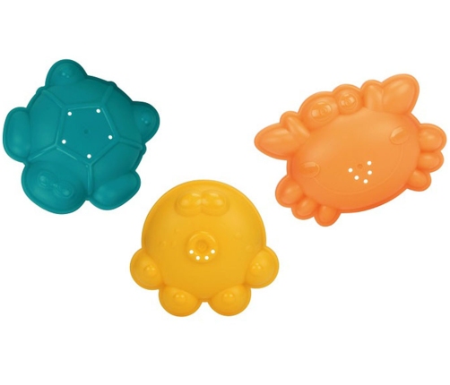 WOOPIE BABY Zestaw Wiaderko Składane z Grabkami Łopatką Foremki Niebieskie