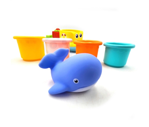 WOOPIE BABY Zabawka Wodna Statek Wieloryb Kubeczki Przelewowe
