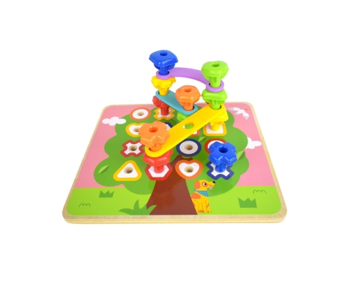 TOOKY TOY Wielofunkcyjna Tablica Zestaw Kolorowych Śrubek Nauka Kształtów