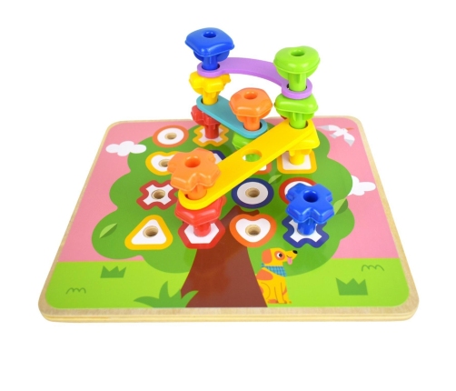 TOOKY TOY Wielofunkcyjna Tablica Zestaw Kolorowych Śrubek Nauka Kształtów