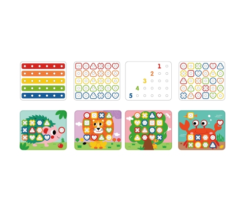 TOOKY TOY Wielofunkcyjna Tablica Zestaw Kolorowych Śrubek Nauka Kształtów