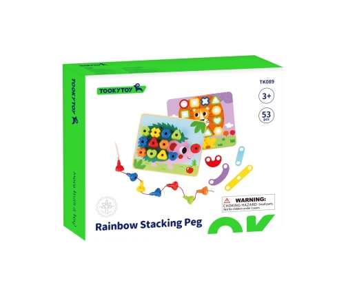 TOOKY TOY Wielofunkcyjna Tablica Zestaw Kolorowych Śrubek Nauka Kształtów