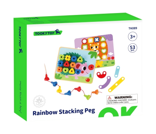 TOOKY TOY Wielofunkcyjna Tablica Zestaw Kolorowych Śrubek Nauka Kształtów