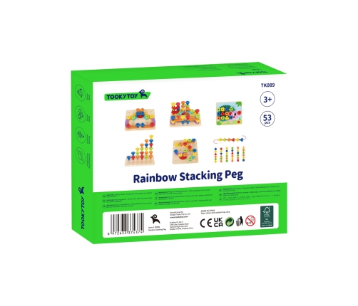 TOOKY TOY Wielofunkcyjna Tablica Zestaw Kolorowych Śrubek Nauka Kształtów