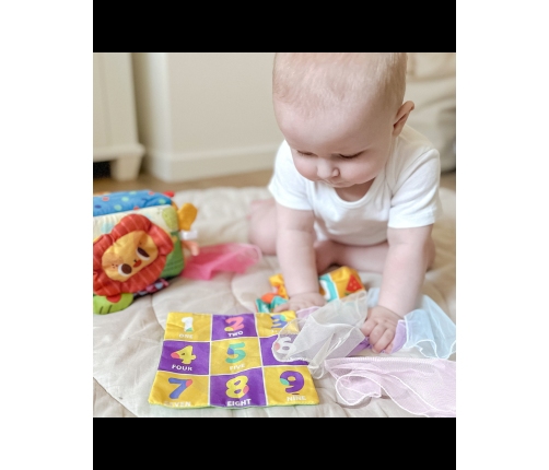 WOOPIE BABY Zabawka Edukacyjna Sensoryczna Pani Metka Pudełeczko Chusteczek