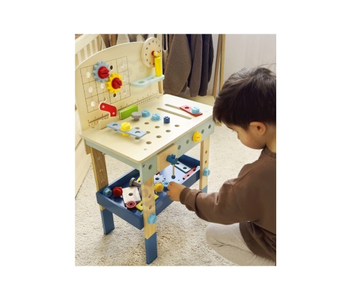 TOOKY TOY Drewniany Stół Do Majsterkowania Warsztat