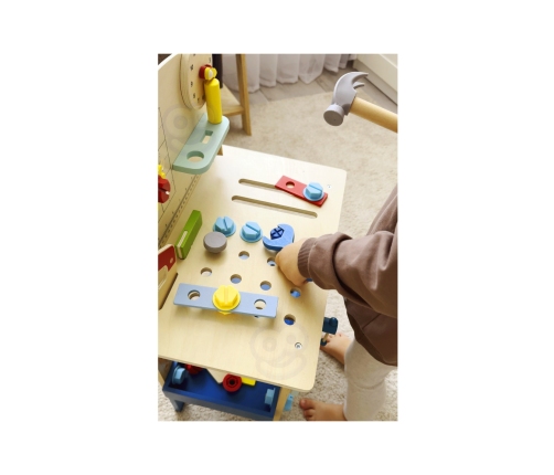 TOOKY TOY Drewniany Stół Do Majsterkowania Warsztat
